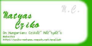 matyas cziko business card